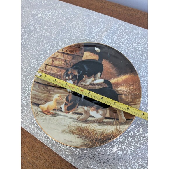 Vtg Puppy Playtime Duck "Getting Acquainted" 1987 Jim Lamb 8.5" Porcelain Plate - Picture 6 of 6